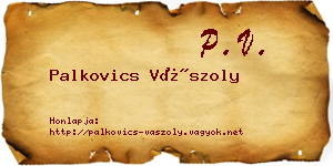 Palkovics Vászoly névjegykártya